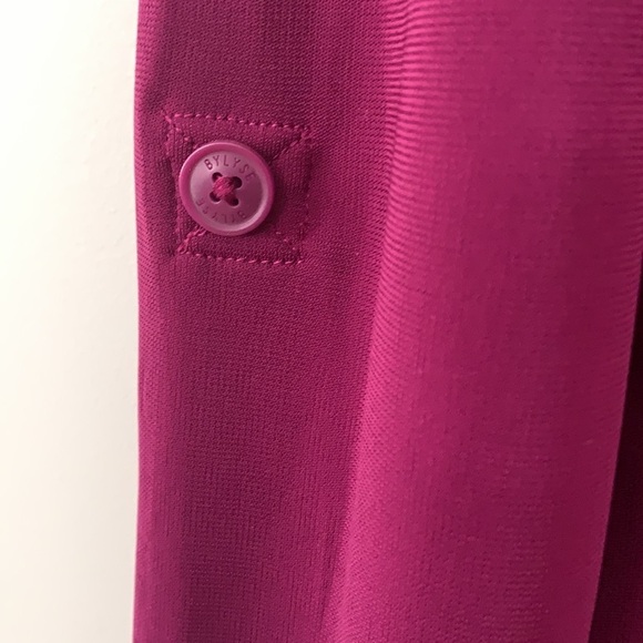 BYLYSE MAGENTA LONG SLEEVE BLOUSE WOMEN SIZE M - Picture 3 of 10